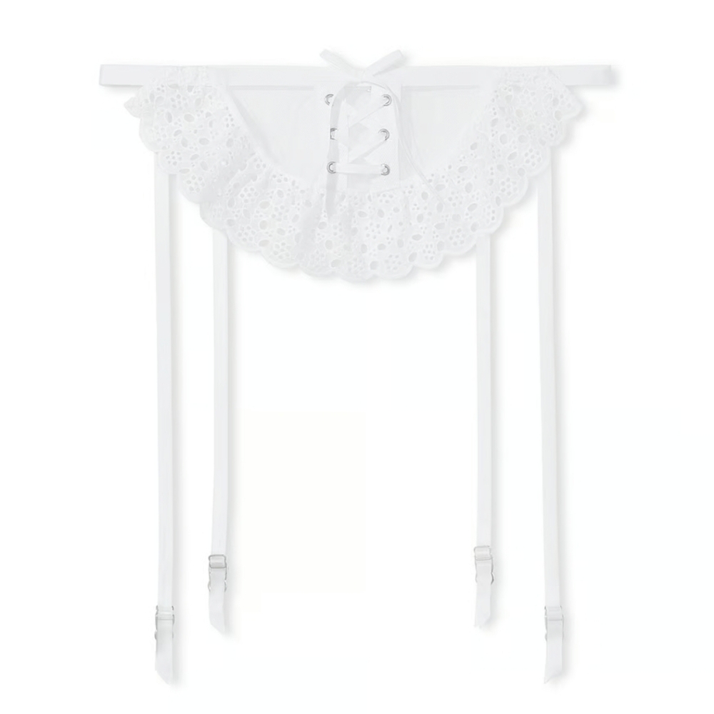 NO LONGER AVAILNIP Victoria's Secret White Eyelet Garter Skirt Size Medium/Large - Picture 3 of 7